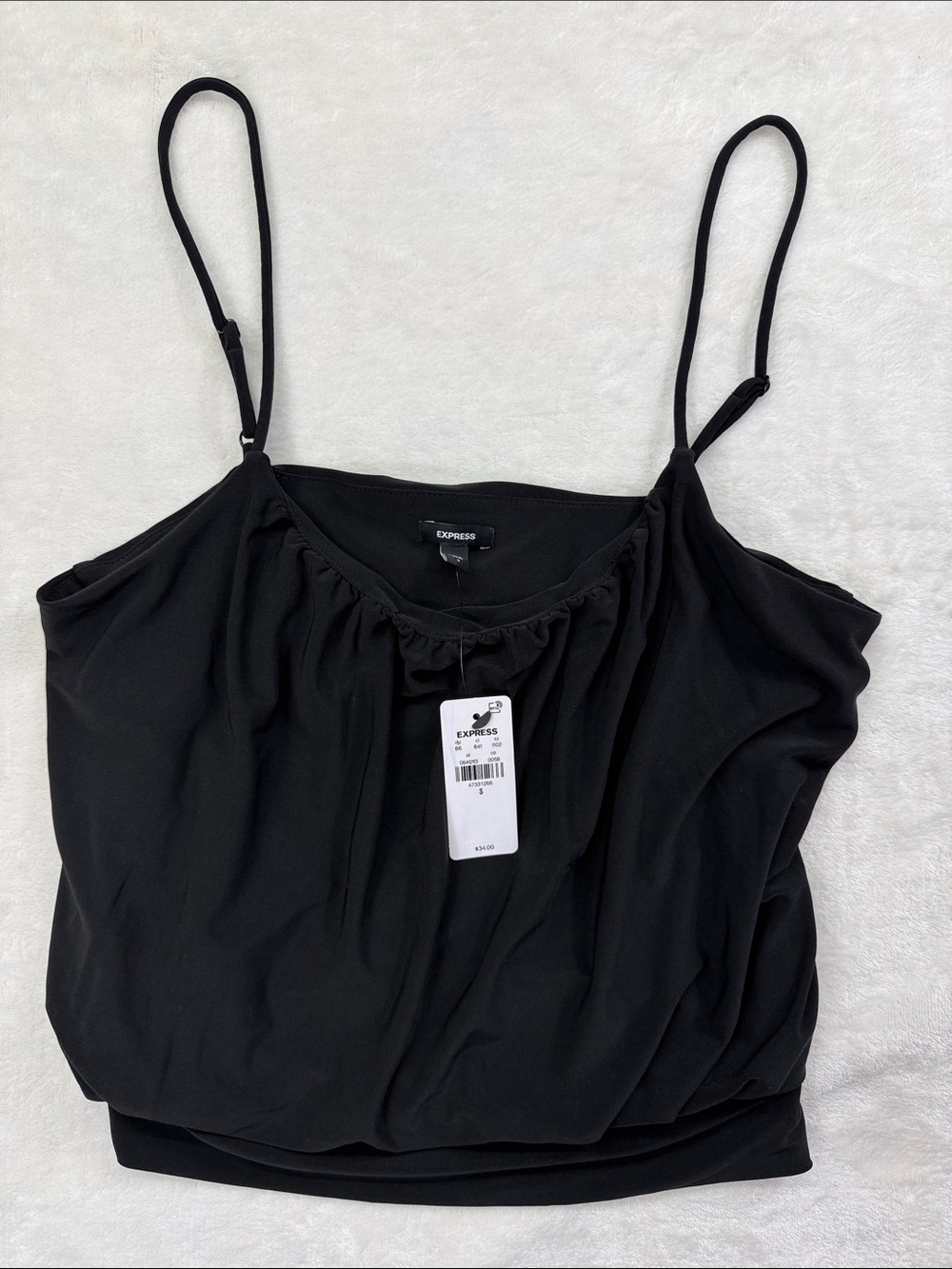 Express Black Spaghetti Strap Cropped Camisole